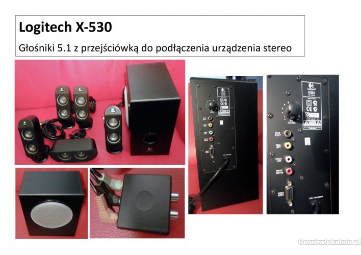 Głośniki 5.1 Logitech X-530 do komputera lub urządzeń stereo