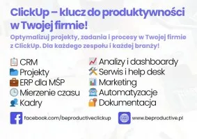 ClickUp dla firm - lepsze zarządzanie z BeProductive.pl ClickUp dla firm - lepsze zarządzanie z BeProductive.pl