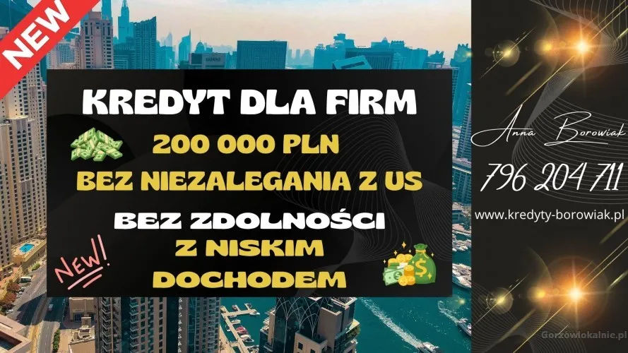 KREDYT dla FIRM 220 000 PLN NA UPROSZCZONYCH PROCEDURACH!
